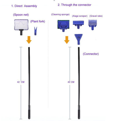 5 in 1 Aquarium Cleaning Tools Fish Tank Cleaning Kit Tools Algae Scrapers Set Cleaner Siphon Vacuum for Water and Sand Clean