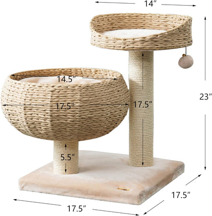 New Paper Rope Natural Bowl Shaped with Perch Cat Tree…